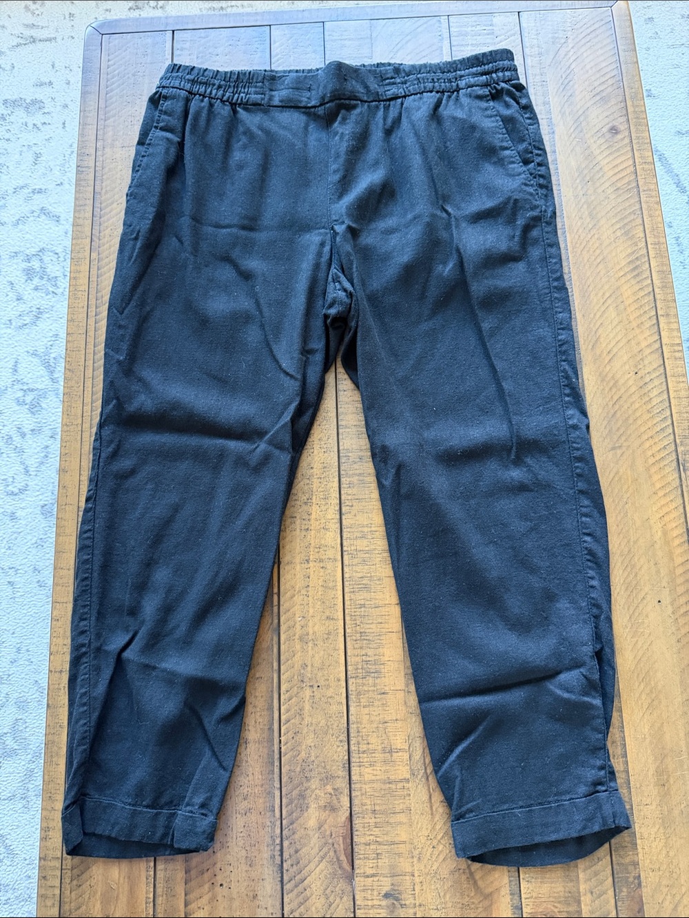 Old Navy Women’s Black Casual Elastic-Waist Ankle Length pants